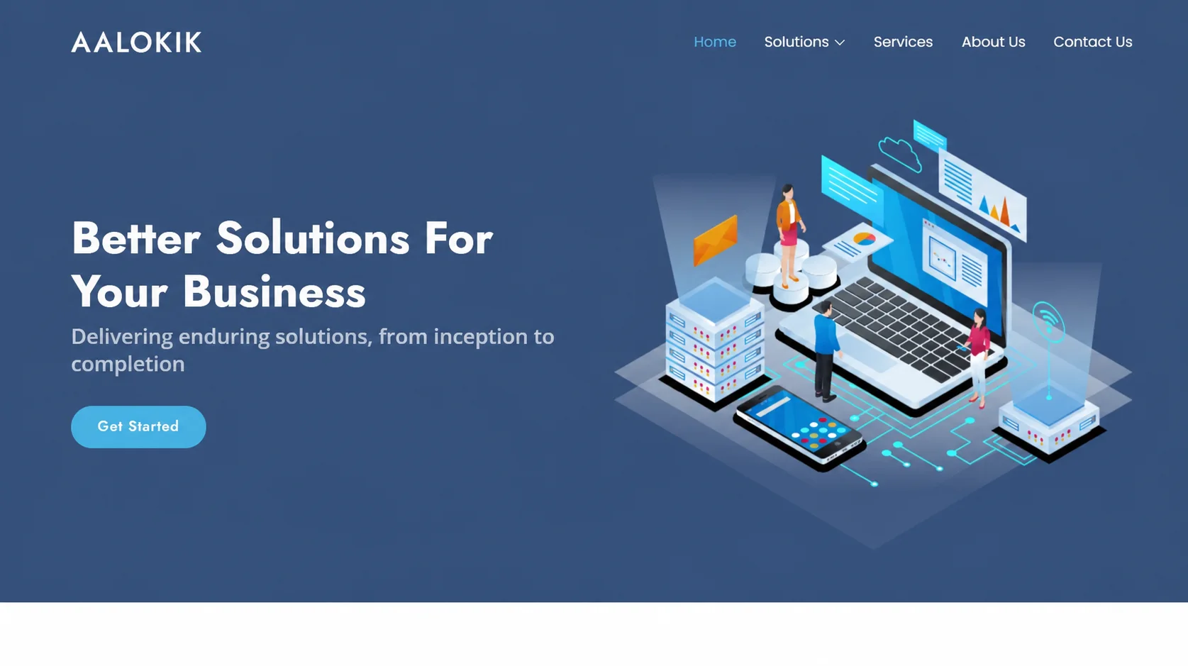 Aalokik brand website home page