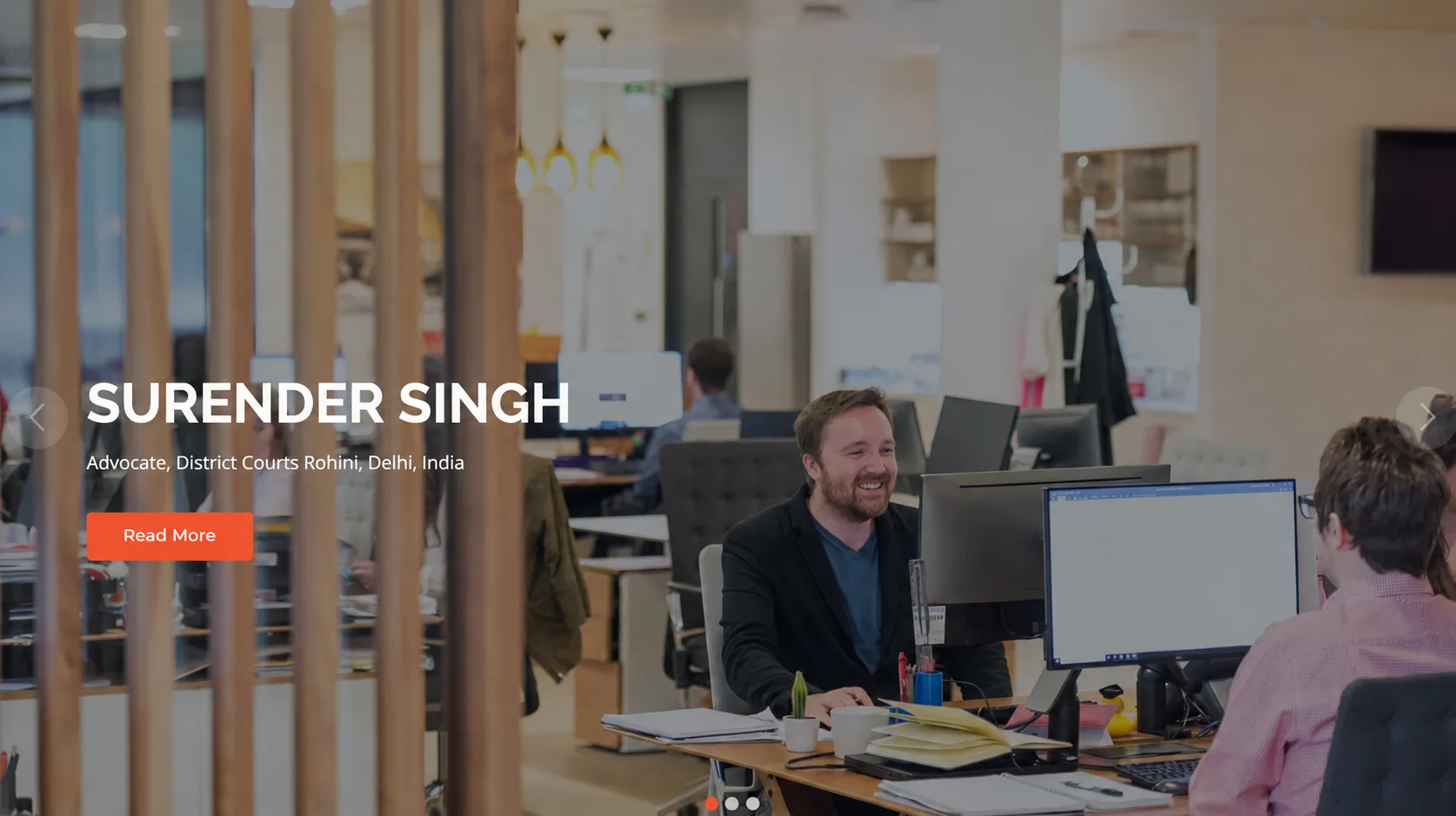 Surender Law Firm professional website home page