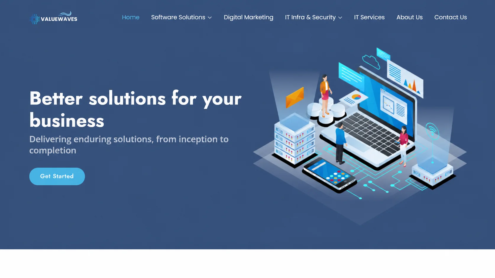 ValueWaves business website home page